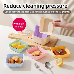 Assiette à os de luxe en plastique avec base, mignonne et pratique pour la maison, idéale pour les collations, les fruits et les restes. Vente directe usine. - Product Image 4