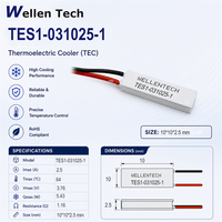 Module de contrôle thermique TEC léger Bi2Te3 WellenTech TES1-031025-1, 10x10x2.5 mm, 5.43 W, avec fils pour photodiode