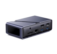 Model Terbaru MINISFORUM TB4-01 12-in-1 Thunderbolt 4 Docking Station Chip Intel JHL8440 Output Video 8K Ethernet 2.5G Kartu SD TF