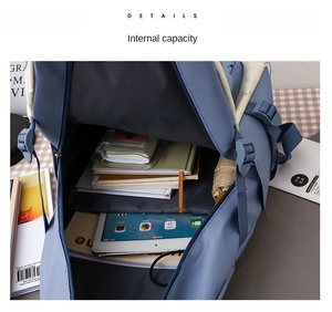 ชุดกระเป๋าเป้นักเรียนหญิงชุดความจุขนาดใหญ่5ชิ้นสไตล์แฟชั่นกันน้ำสำหรับโรงเรียนและถุงอาหารกลางวัน - Product Image 6