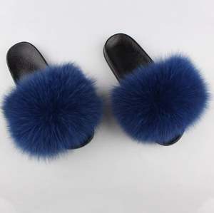 <span class=keywords><strong>Pelliccia</strong></span> di volpe verde di lusso estiva da ragazza per pantofole da donna leggera <span class=keywords><strong>arancione</strong></span> vera <span class=keywords><strong>pelliccia</strong></span> di volpe alla moda e calda - Product Image 5