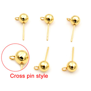 Composant de bijoux en acier inoxydable pour DIY : Breloques à suspendre, perles sphériques de diamètres variés, tiges de boucles d'oreilles <span class=keywords><strong>avec</strong></span> crochet - Product Image 3
