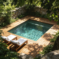 Piscine SPA de luxe en fibre de verre fabriquée en usine avec LED à intensité variable, jets pour hôtel, jardin, cour extérieure