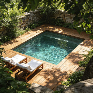 สระว่ายน้ำไฟเบอร์กลาสสุดหรู ผลิตจากโรงงาน พร้อมไฟ LED ปรับความสว่างได้ และหัวฉีดน้ำ สำหรับสระว่ายน้ำกลางแจ้งในสวนโรงแรมหรือบ้าน - Product Image 5