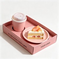 Boîte d'emballage personnalisée pour combo repas rapide, sandwich, café, gobelet, ensemble de contenants à emporter, boîte repas pour le petit-déjeuner