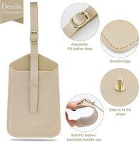 Porte-étiquette de bagage personnalisé en similicuir pour femme et homme, étiquette de voyage pour valise et sac à dos