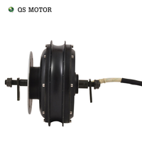 QSMOTOR 4000W 205 55H V3 Moteur de moyeu BLDC à rotor externe, double axe, étanche IP54, frein à disque, patins de 200 mm, Nouveau pour