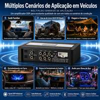 Amplificatore di Qualità Audio Classe AB a 4 Canali con Processore Audio DSP 6CH, Equalizzatore a 31 Bande 4x50W, Chip AKM Giapponese, Plug & Play per Auto
