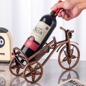Porte-bouteilles en cuivre en forme de vélo 750 ml, en fil de fer, pour décoration intérieure et présentation de fête - Product Image 1