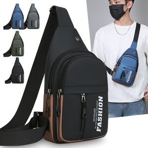 Men's Chest <b>Bag</b> Gray Black Military Green Dark Blue Portable Multi Layer Crossbody <b>Bag</b> For Everyday Outfits And Commute - Product Image 2