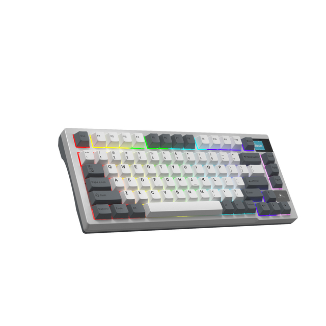 Darmoshark K8 75% Blue Tooth 5.0/2.4G Wireless/Wired Mechanical Gaming Keyboard 81 Keys Customizable Mini Display Gasket-mounted