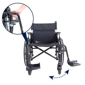Sedia a Rotelle Pieghevole Leggera in Alluminio per Anziani (Larghezza Seduta 46 cm), Sedie a Rotelle per Anziani - Product Image 6