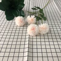Bunga Krisan Bola 4 Kepala, Bunga Sutra Buatan, Bunga Dandelion, Bola Bawang Ping-pong, Rangkaian Bunga Pernikahan, Grosir Pabrik