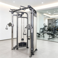 Appareil de musculation professionnel multifonctionnel à double fonction avec barre de traction et système à 2 blocs de poids pour entraînement de force