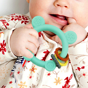 Baby Teething Toy Gift Set BPA Free Silicone Soft Chewable Sensory Toy <b>Cartoon</b> Shape Wholesale 6 Colors for Infant Toddler - Product Image 1