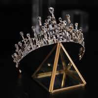 Couronne de mariée en alliage avec strass pour concours de beauté, idéale pour mariage et anniversaire (vente en gros)