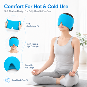 Gorra de Gel Frío <span class=keywords><strong>para</strong></span> Alivio de la Migraña, Terapia de Frío, Gorro de Hielo <span class=keywords><strong>para</strong></span> Alivio de Dolores de Cabeza, Suave y <span class=keywords><strong>El</strong></span>ástico, Cobertura 360°, Fabricante Líder, Embalaje OEM ODM - Product Image 4