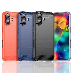 La más nueva funda de teléfono para iPhone 17 Air Carbon Fiber Texture Brushed Line Soft TPU Phone Case Cove para iPhone 17 Pro Max 16 15 14 - Product Image 1
