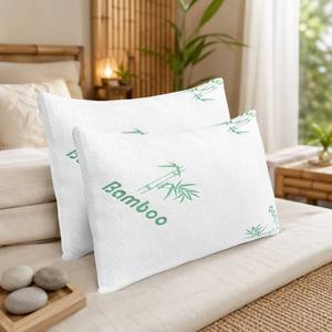 Soft Cooling Bamboo <strong>Pillow</strong> with Breathable Cover, Hypoallergenic Comfort <strong>Support</strong> Bamboo <strong>Bed</strong> <strong>Pillow</strong> <strong>for</strong> Side <strong>Back</strong> Sleepers - Product Image 2
