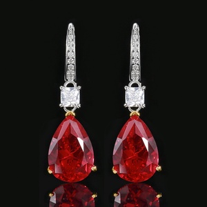 2026 New High Quality Jewelry Eco-friendly Copper Pear Cut 10*14mm Yellow Zircon Drop <b>Earrings</b> for Refined Daily Wear - Product Image 3