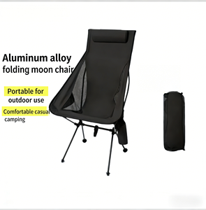 Fauteuil inclinable d'extérieur pliable en alliage d'aluminium avec porte-gobelet et poches latérales pour le camping, la pêche et le jardin - Product Image 3