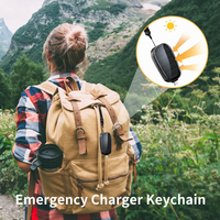 Mini chargeur solaire sans fil d'urgence pour extérieur, porte-clés, batterie externe portable, charge mobile 1200mAh