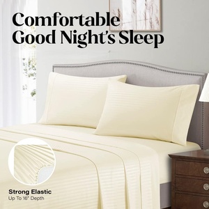Thread Count Long Staple Premium Cotton Sateen Weave Satin Stripe 100% Egyptian Cotton Fabric for Hotel <b>Bedding</b> - Product Image 3