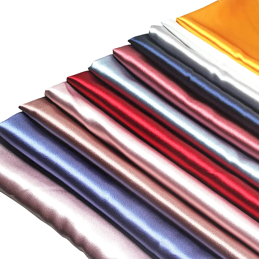Satin Silk 100% Polyester Fabric For Clothing Dresses Lining Usage
