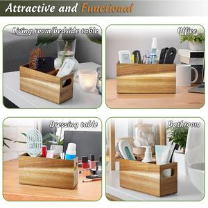 Boîte de rangement de bureau rectangulaire <span class=keywords><strong>en</strong></span> bois 2025, simplicité moderne, portable, pour articles divers, vaisselle de cuisine, dossiers - Product Image 4