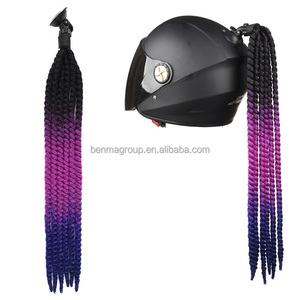 2021 nuevos accesorios de la motocicleta casco trenzas mujer trenzas peluca para Moto <span class=keywords><strong>Cascos</strong></span> giro doble cola de caballo - Product Image 4