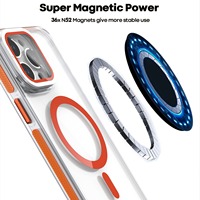 Coque de téléphone portable magnétique transparente en PC bicolore or pour iPhone 17 Pro Max avec béquille à pression chaude et support invisible pour objectif 15