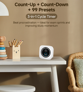 Hẹn giờ Pomodoro kênh đôi với màn hình hiển thị trực quan và báo động rung im lặng để nghiên cứu quản lý thời gian tập trung tùy chỉnh - Product Image 5