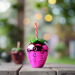 Gobelet en plastique réutilisable en forme de fruit, phosphorescent, sans BPA, anti-fuite, 20 oz, écologique, avec paille, portable, pour fêtes - Product Image 3