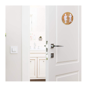 Panneau de salle de bain en bois, <span class=keywords><strong>WC</strong></span> unisexe, toilettes rustiques pour hommes et femmes, panneaux muraux pour salle de bain, décor vintage mignon pour porte de toilettes - Product Image 6