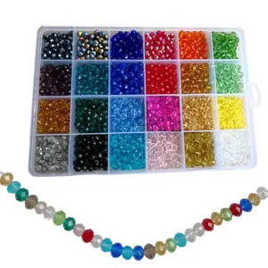 Spielzeug neue 24 Farbe DIY Armband Halskette Material 6mm Glasperlen Kristall perlen
