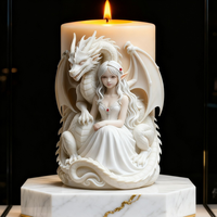 Décoration d'intérieur, cadeau 3D DIY, moule à bougie en silicone en forme de fée dragon, résistant à la chaleur, non toxique, écologique, 100g