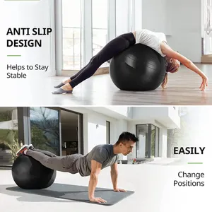 Logo personnalisé écologique emballage anti-éclatement gym exercice stabilité pvc balle de yoga 65cm