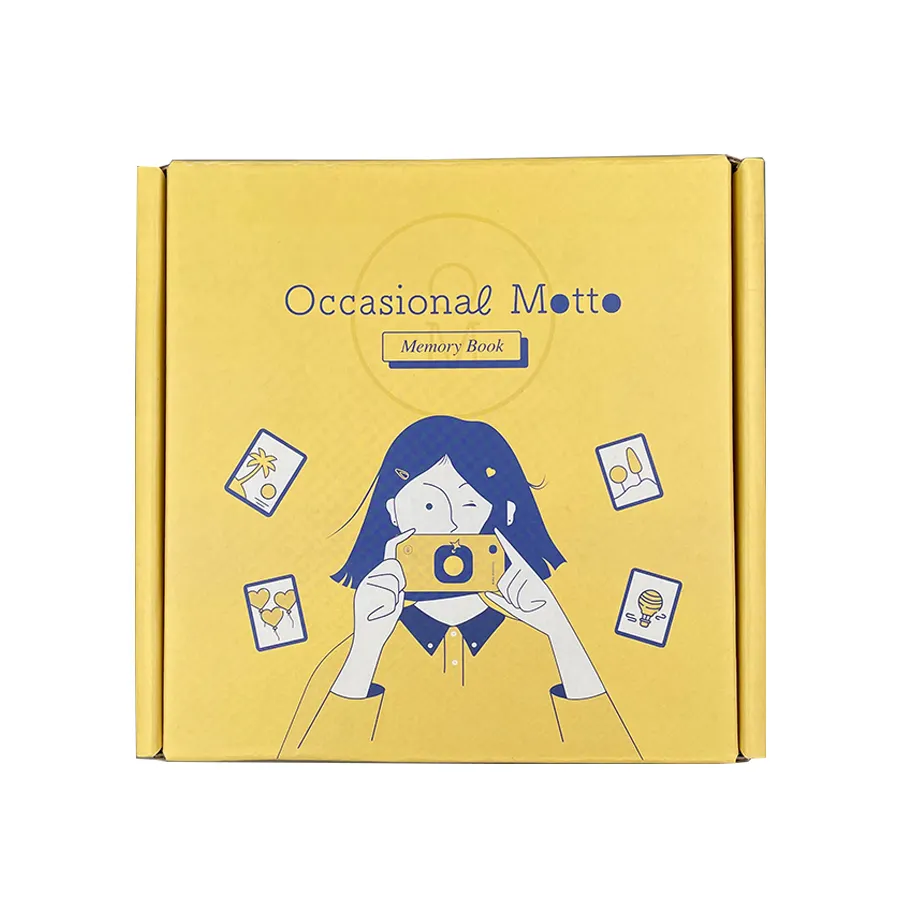 Boîtes d'expédition personnalisées 8x8 Mini boîte cadeau en papier jaune paille chamois