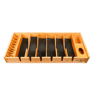 Bandeja de encimera <span class=keywords><strong>para</strong></span> salón, bandeja de bambú Natural <span class=keywords><strong>para</strong></span> almacenamiento de herramientas de peluquería - Product Image 1