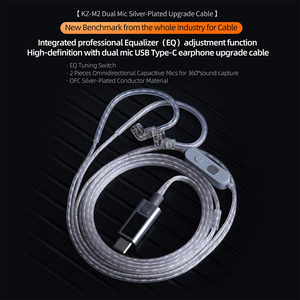 Câble d'écouteurs <span class=keywords><strong>KZ</strong></span> M2 OFC plaqué argent avec connecteur DAC Type C 3,5 mm pour <span class=keywords><strong>KZ</strong></span> Castor ZSNPRO EDX PRO emballé - Product Image 3