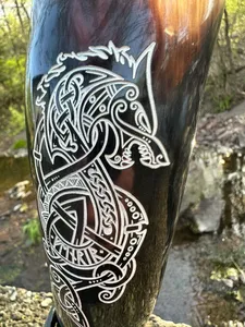 Corne animale de haute qualité d'origine éthique avec design décoratif peint à la main pour boire traditionnellement au prix de gros - Product Image 6