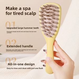 Brosse à shampooing à long manche en silicone, peigne de massage du cuir chevelu, brosse de lavage des cheveux, masseur de tête, brosse de bain, exfoliant corporel, accessoires capillaires - Product Image 2