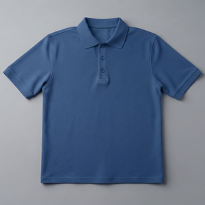 เสื้อโปโลสีน้ำเงิน แขนสั้น คอปก แบบสวม ผู้ชาย ลำลอง ชุดยูนิฟอร์ม - Product Image 1