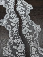 Dentelle Brodéée Transparente Blanche à Motifs Floraux Roses, Bordure en Maille pour Vêtements, Robes, Lingerie, Textile de Maison, 100% Polyester, Vente Directe Usine pour Filles