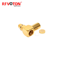 Conector Coaxial RF MMCX Macho Chapado en Oro de 90 Grados en Ángulo Recto para Cable SS405 RG405, Suministro de Fábrica