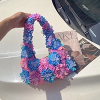 Sac à bandoulière perlé tendance pour femme, motif floral, pochette à main perlée pour mariage, soirée, sac de soirée