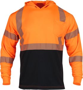 Magliette Riflettenti di Sicurezza Personalizzate ad Alta Visibilità con Maniche Lunghe e Cappuccio per Uomo, Lavori Edili, Classe ANSI 3, Cina - Product Image 2