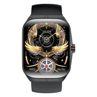 Montre connectée Fashion Square avec écran AMOLED incurvé de 1,95 pouce, moniteur de fréquence cardiaque, suivi du sommeil, appels Bluetooth, NFC, montre de sport avec logo personnalisé