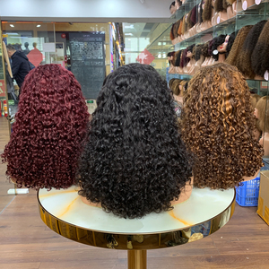 Perruques bouclées de luxe de 14 pouces, différentes couleurs, faites sensation, perruques avec fermeture 5x5 - Product Image 1
