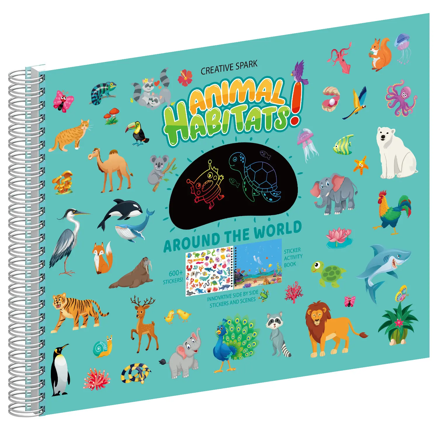 Spiral Bound Offset Sticker Puzzels Preschool Educational Book Printing For Kid